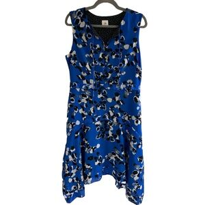 Cabi Untamed Dress – Electric Blue Floral Sleeveless Midi, Size M